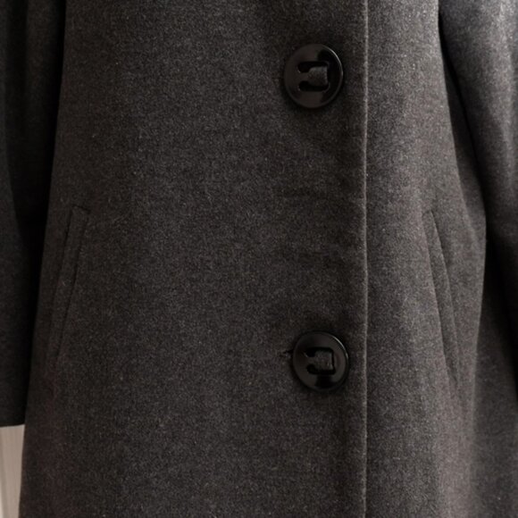 *SOLD* Mallia dark grey wool/cashmere midi winter coat - Picture 4 of 10
